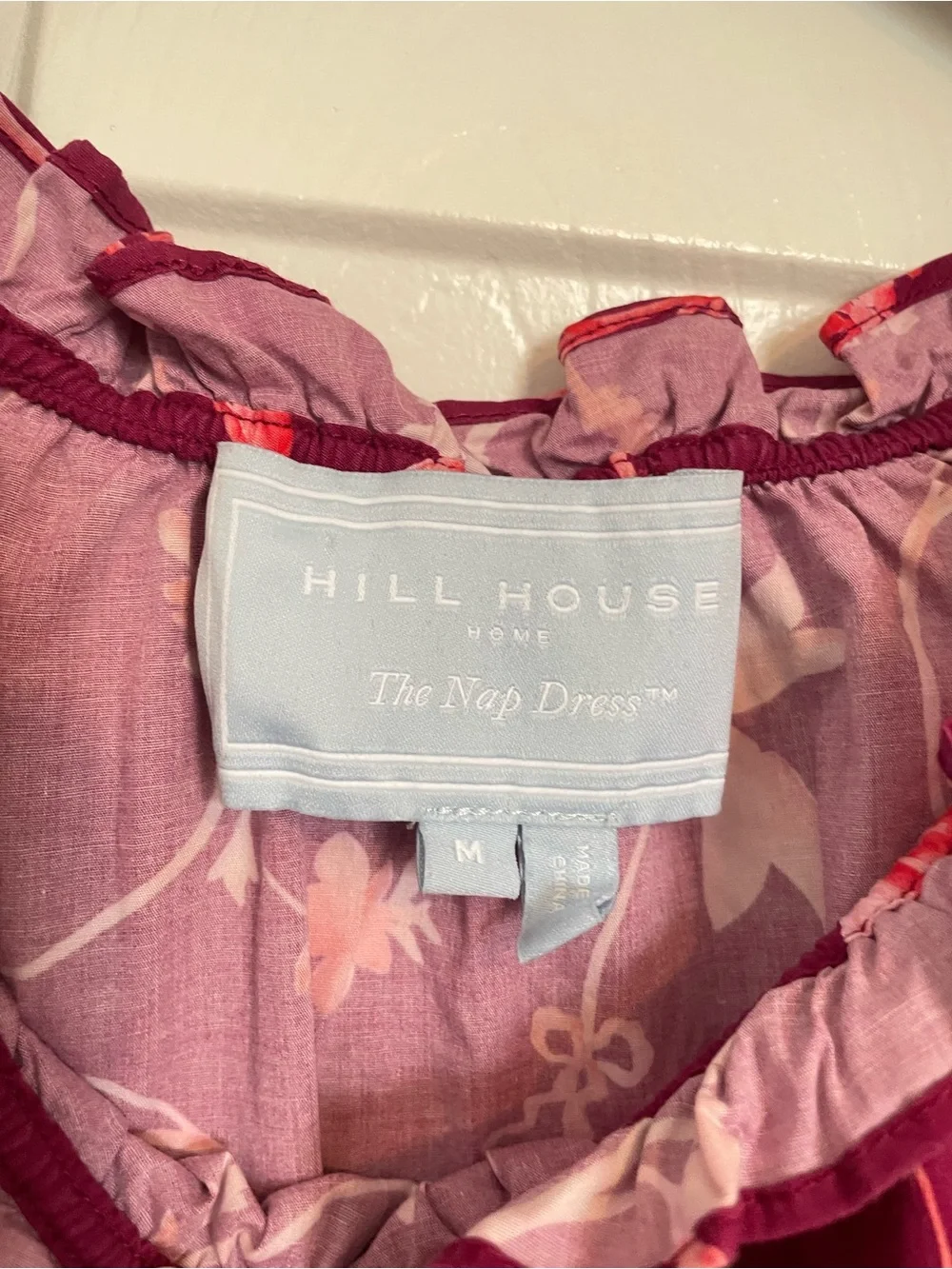 Hill House Girls Floral Burgundy-Pink Puff Sleeve Dress